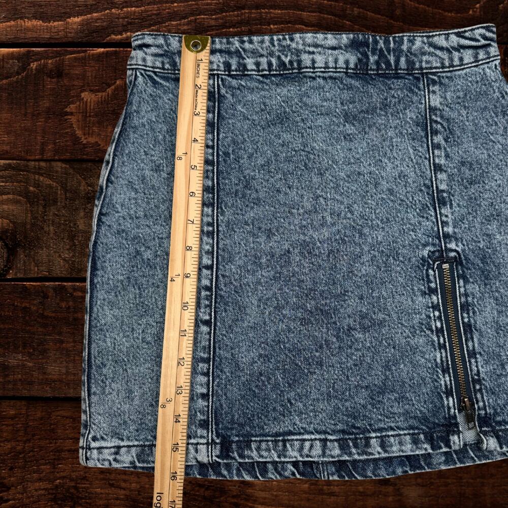 Free People Midnight Magic Mini Denim Skirt Medium Wash Size 4 - Picture 8 of 9
